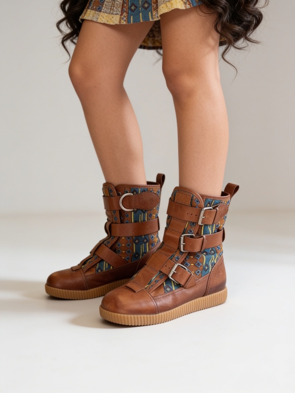 Marc by Marc Jacobs Vintage Tribal Buckle Leather High Top Boots Size 8 Rare